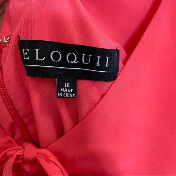 Eloquii Flare Sleeve Dress with Halter Detail in poppy - Picture 14 of 15